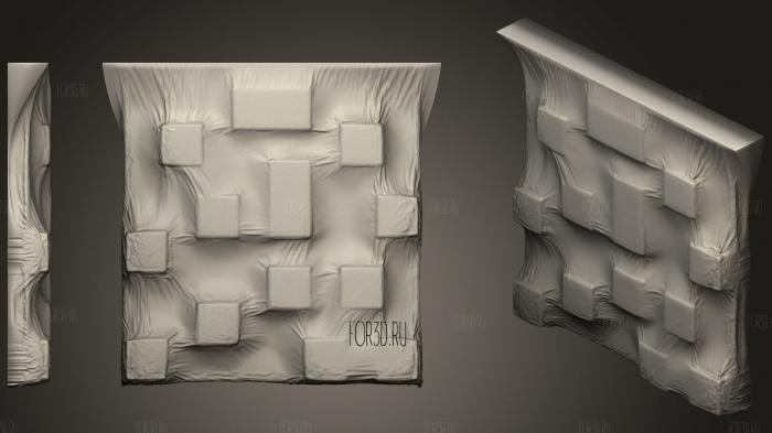 Cloth and Cubes wall decor printable 3d stl for CNC